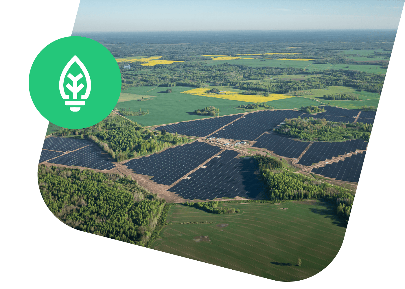 Solar park in Latvia, top view 
