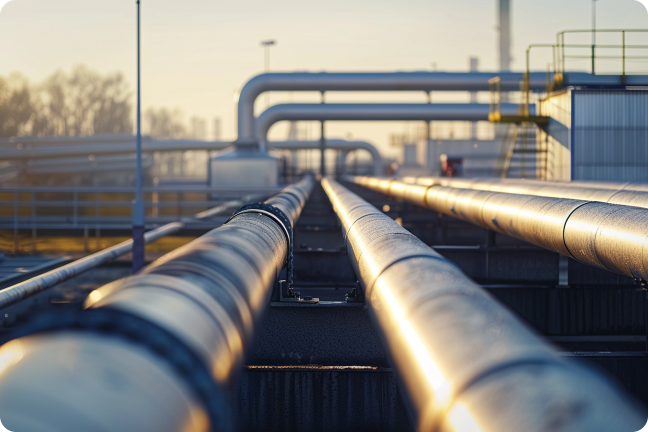 Natural gas pipelines.